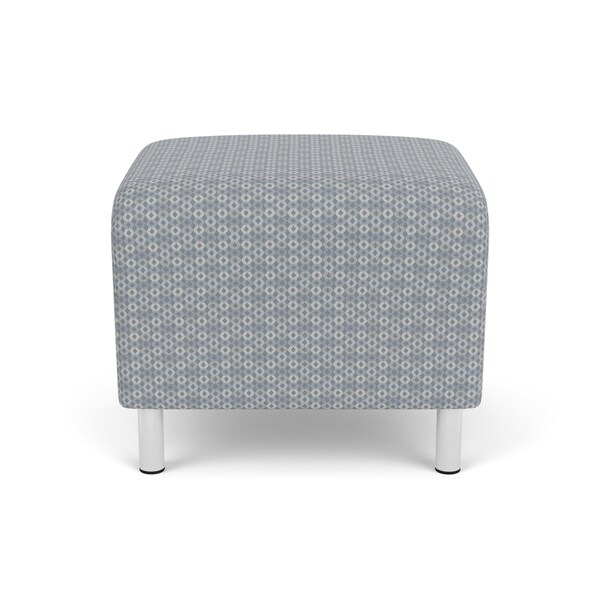 Lesro Siena Lounge Reception 1 Seat Bench, Brushed Steel, RS Fog Upholstery SN1001 - main